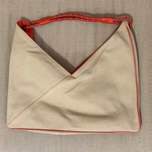 Bottega Veneta Tan and Red Shoulder Bag
